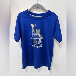 Genuine Merchandise Kids Blue Dodgers Rashguard Tee - Size Large (7)